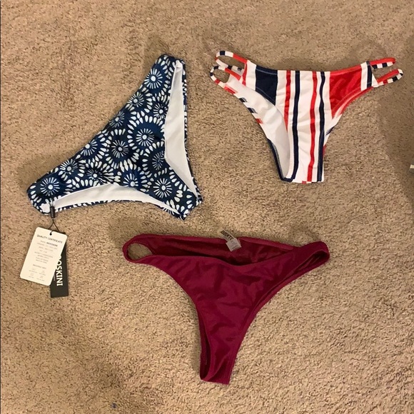 burgundy bathing suit bottoms